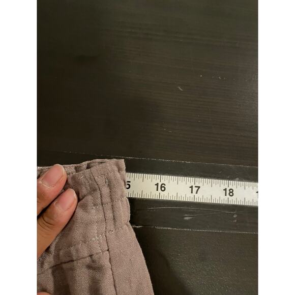 Womens Crop Pants Size Large Gray Wide Leg Pull On Relaxed Lagenlook Boho - Picture 6 of 10